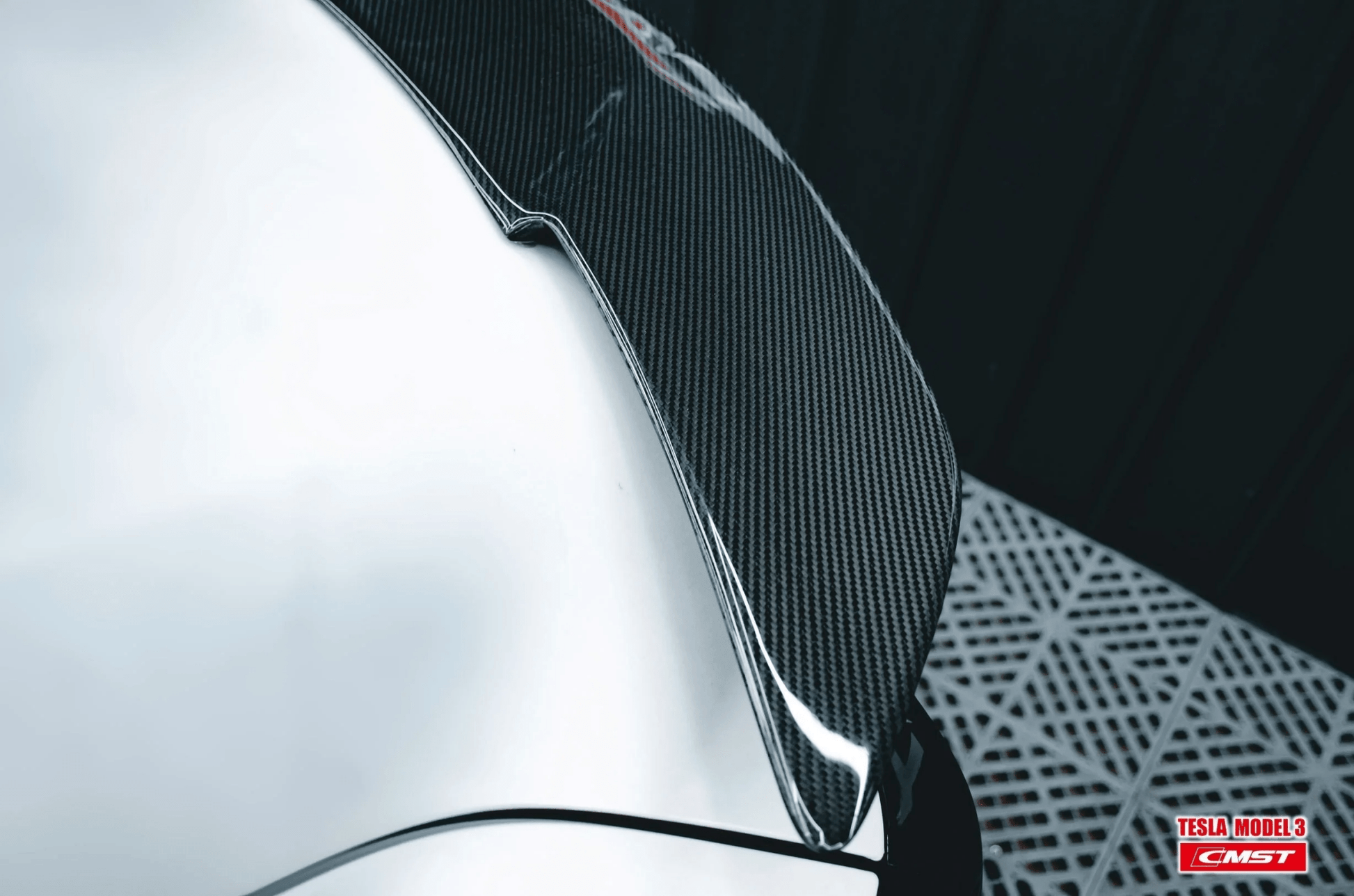 TESEVO Carbon Fiber Rear Spoiler C - Style for Model 3 - Tesevo