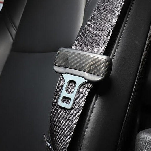 TESEVO Carbon Fiber Seat Belt Buckle Cover Trim for Model 3/Y - Tesevo