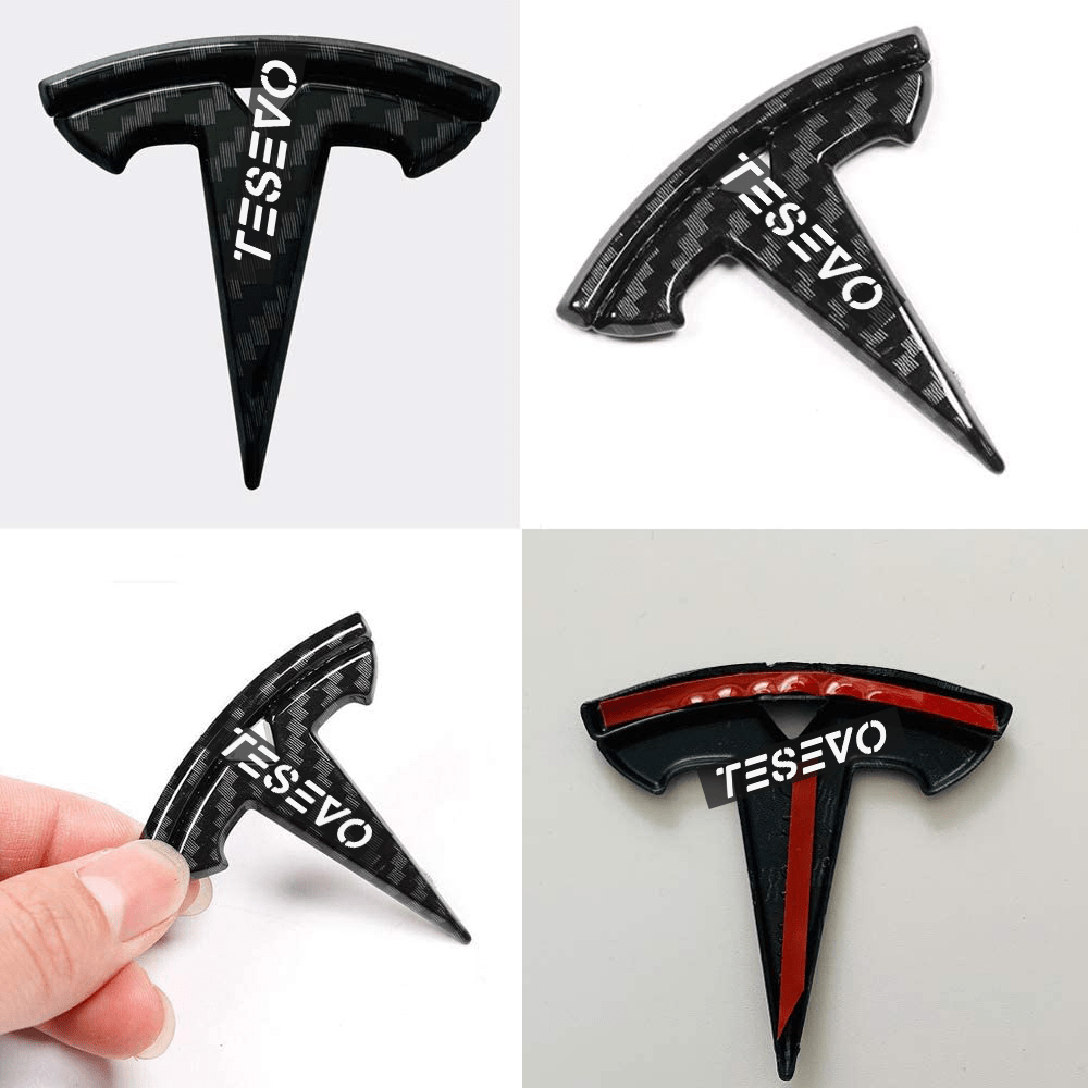 TESEVO Carbon Fiber Steering Wheel Logo Cover for Model 3/Y - Tesevo