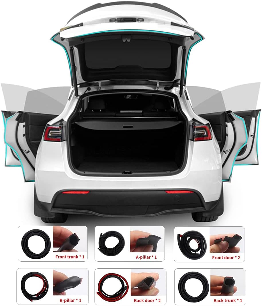 TESEVO Door Rubber Sealing Strip Noise Reduction Kit for Model 3/Y - Tesevo