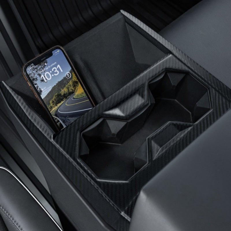 TESEVO Dry Carbon Fiber Center Console Cup Holder for Cybertruck - Tesevo