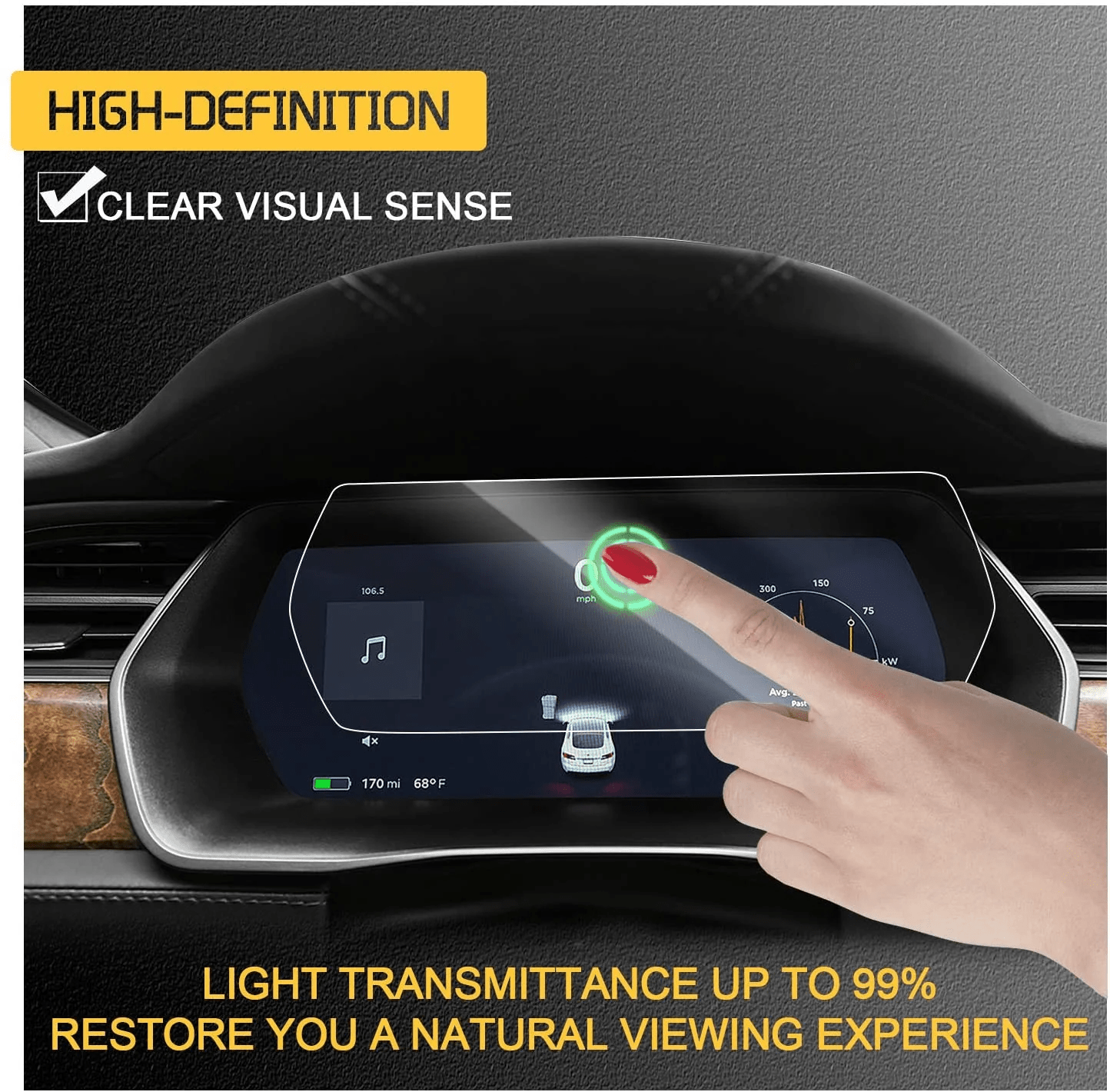 TESEVO Instrument screen tempered film for Model S/X - Tesevo