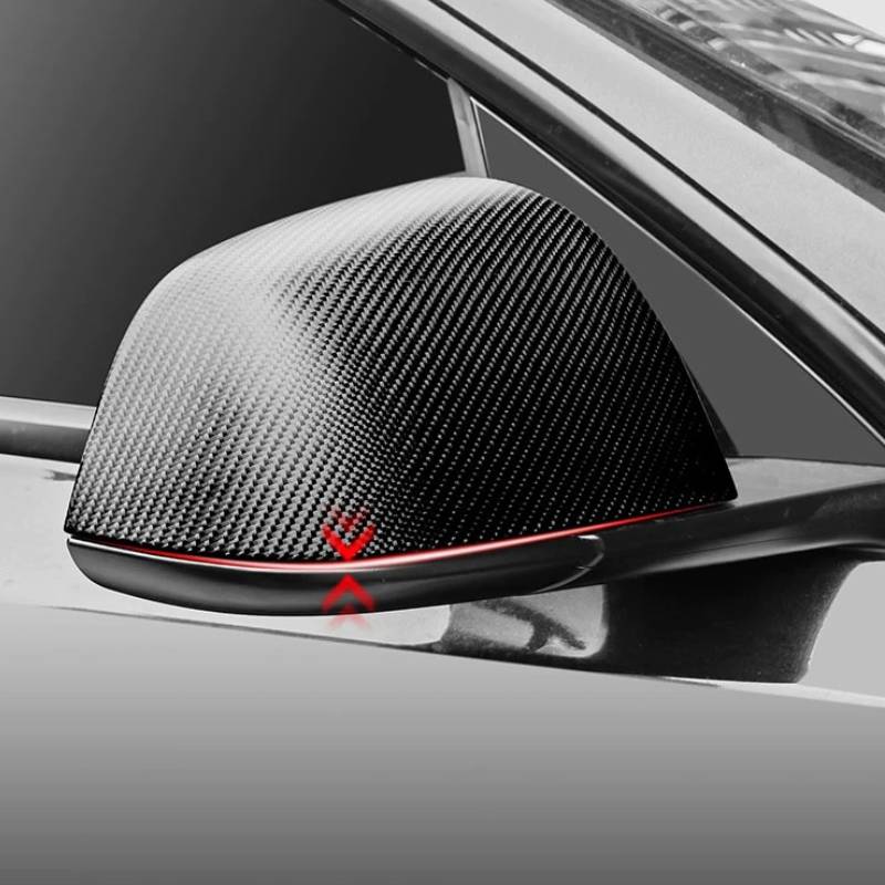 TESEVO Mirror Covers Real Carbon Fiber Replacement for Model 3/Y - Tesevo