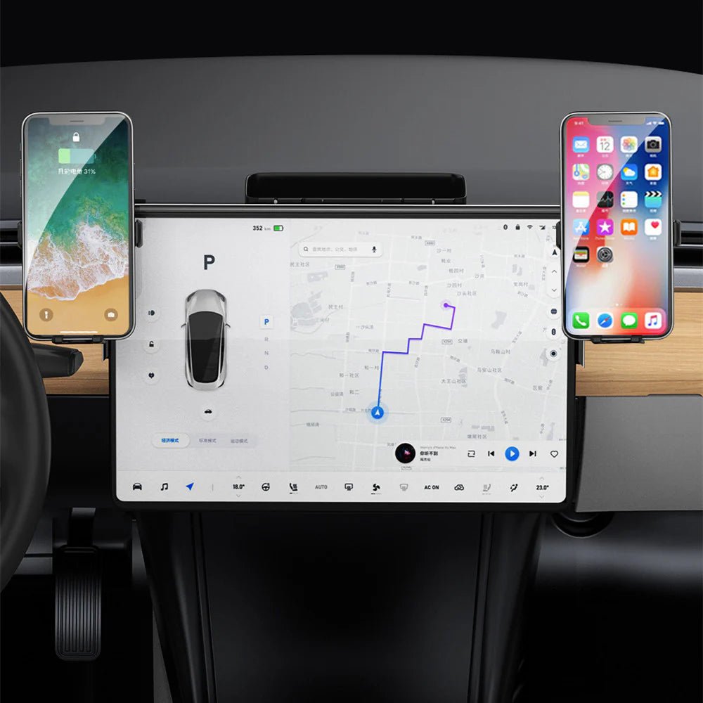 TESEVO Phone Holder & Storage Organizer for Model 3 / Y Wireless Charging - Tesevo