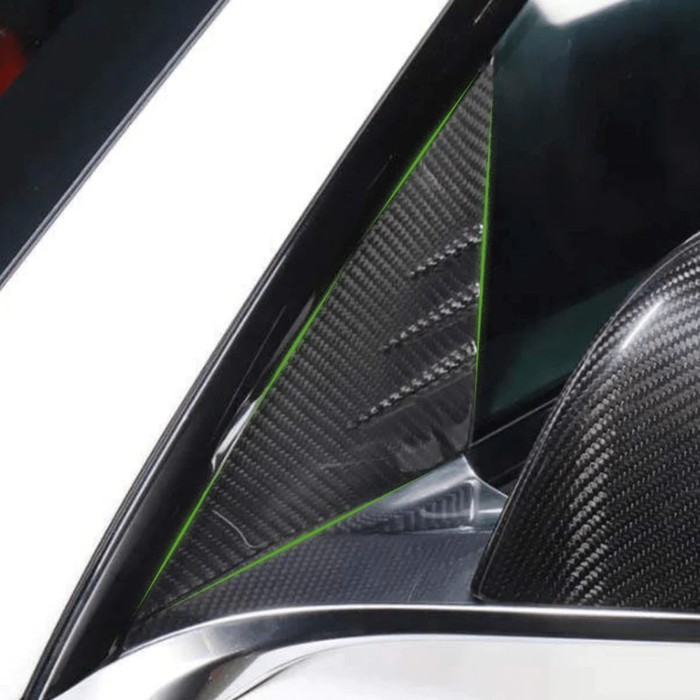 TESEVO Real Carbon Fiber A - pillar Window Covers for Model 3/Y - Tesevo