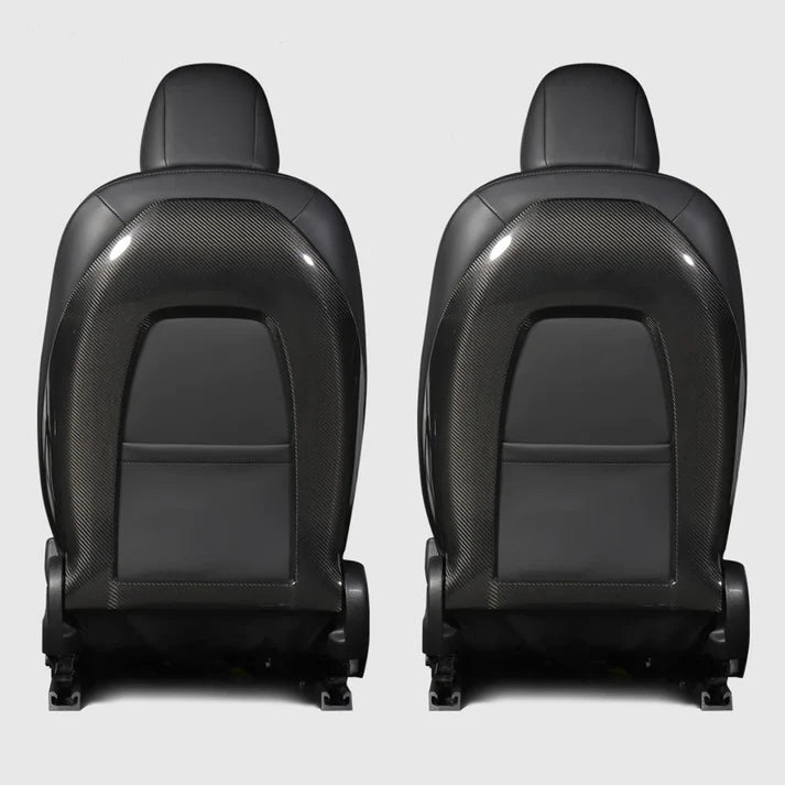 TESEVO Real carbon fiber central control seat back (2Pcs) for Model 3/Y - Tesevo