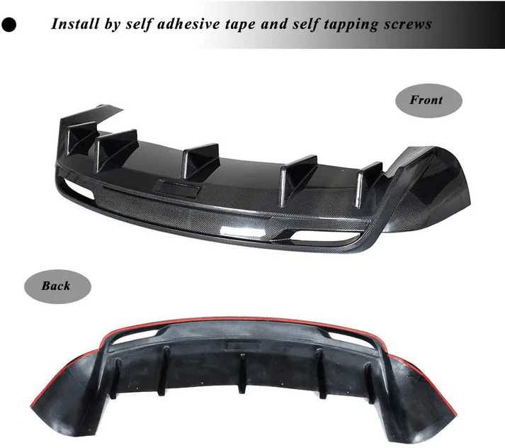 TESEVO Real Carbon Fiber Spoiler Rear Bumper Diffuser for Model X - Tesevo