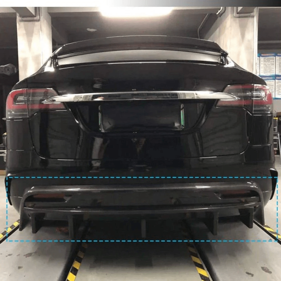 TESEVO Real Carbon Fiber Spoiler Rear Bumper Diffuser for Model X - Tesevo