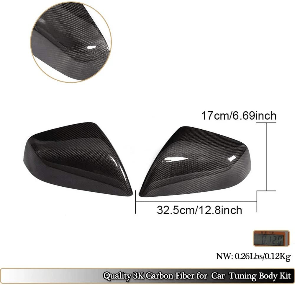 TESEVO Real Carbon Rear View Mirror Cover for Model S/X - Tesevo