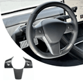 TESEVO Real Carbon Steering Wheel Middle Trim Cover for Model 3/Y - Tesevo