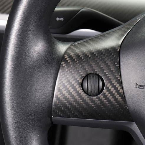 TESEVO Real Carbon Steering Wheel Middle Trim Cover for Model 3/Y - Tesevo