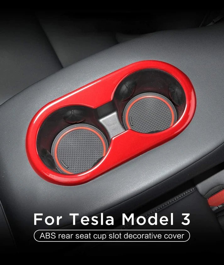 TESEVO Rear Seat Cup Holder Decorative Frame for Model 3/Y - Tesevo