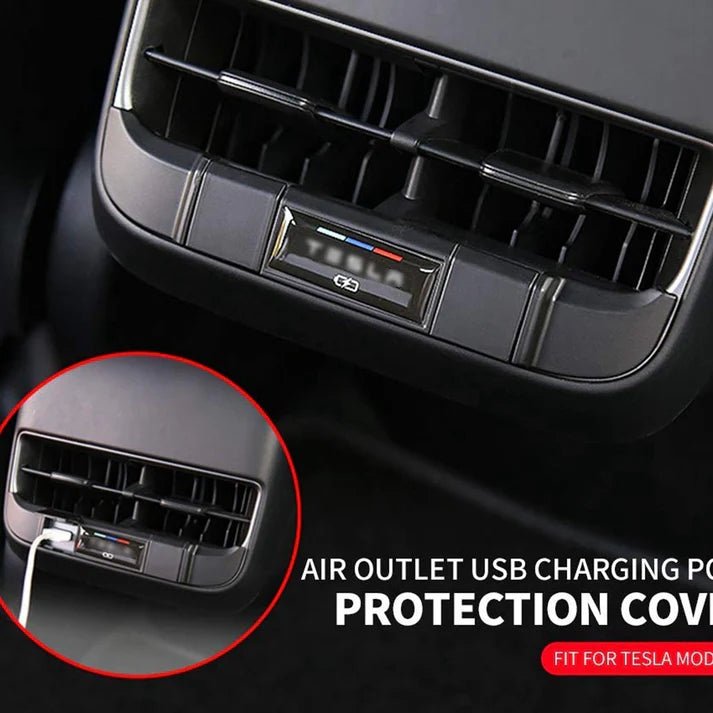 TESEVO Rear USB Charging Protection Cover for Model 3/Y - Tesevo