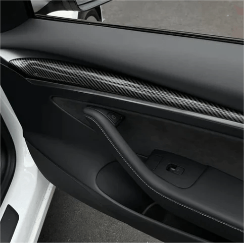 TESEVO Replacement Real Carbon Fiber Front Door Trim Panel for Model 3/Y - Tesevo