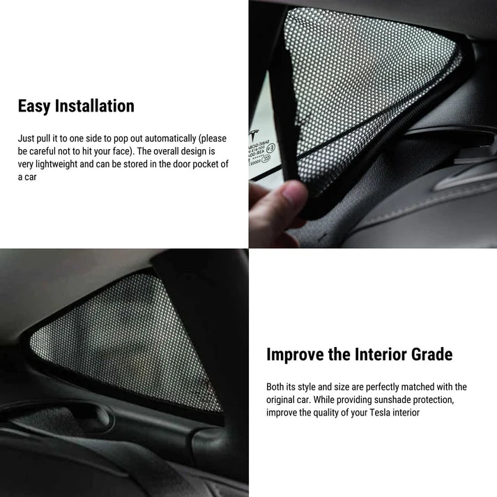 TESEVO Triangular Window Sunshade for Model Y 2020 - Present - Tesevo