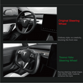 Tesevo Yoke Carbon Fiber Steering Wheel for Model 3 / Y【Style 34】 - Tesevo