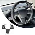 TESEVO Real Carbon Steering Wheel Middle Trim Cover for Model 3/Y-TESEVO